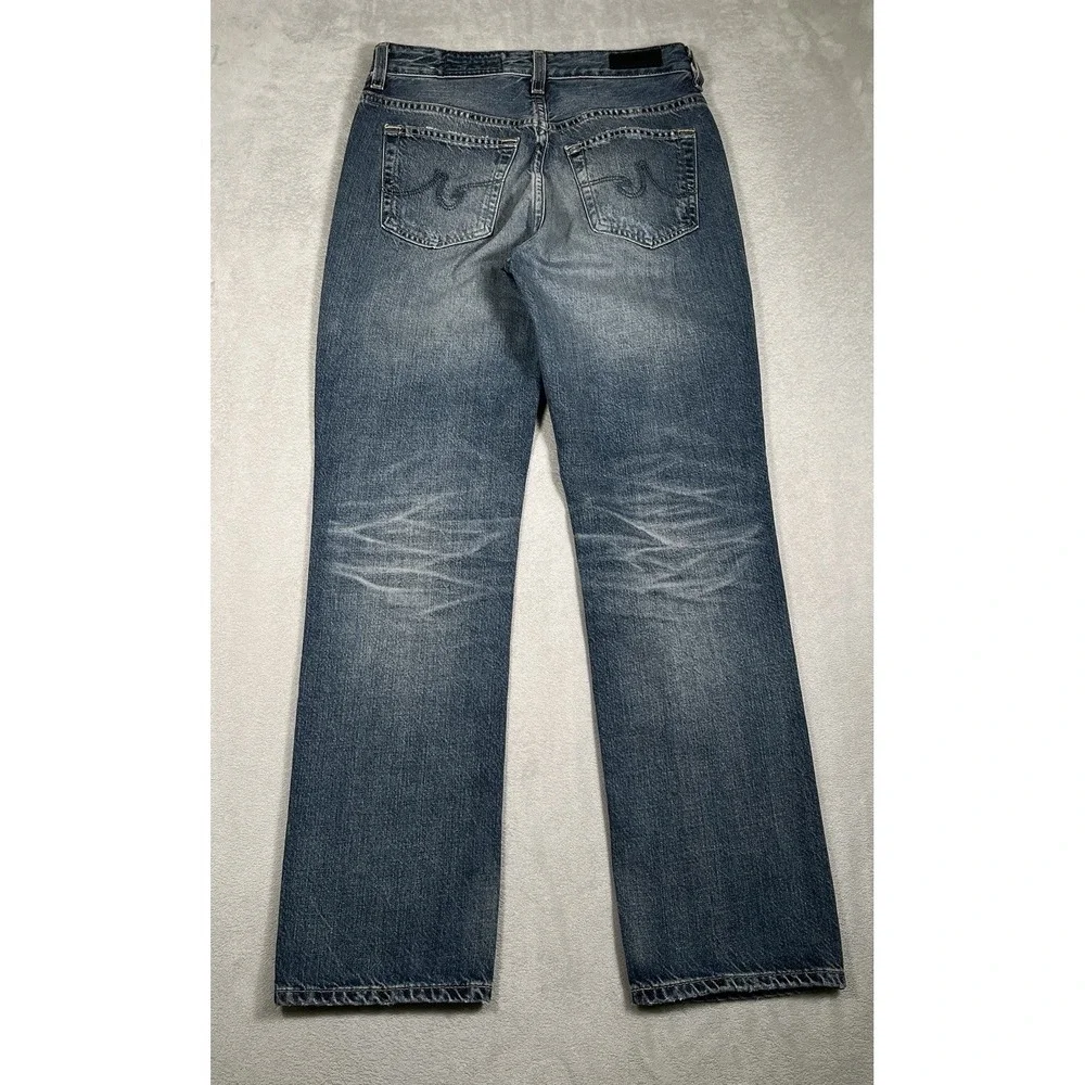 AG-ED Adriano Goldschmied 25 Saige High Rise Straight Jeans Japanese Denim